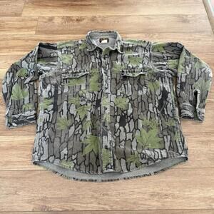 Vintage Deerskin Trebark Camo Melton Chamois Flannel Shirt